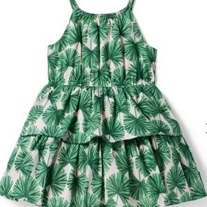 Janie and Jack Green Leaf Print Dress